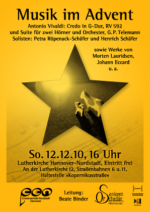 Musik im Advent 2010 - Chorensemble Nordstadt und Seniorenorchester Hannover